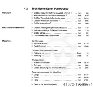 Вертикальный зубофрезерный станок - GLEASON- PFAUTER P 2400/2800
