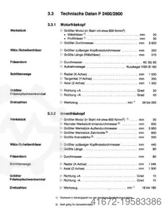 Вертикальный зубофрезерный станок - GLEASON- PFAUTER P 2400/2800