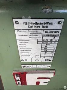 Зуборейкофрезерный станок - VEB. Fritz-Heckert-Werk GFL 400 X 1000